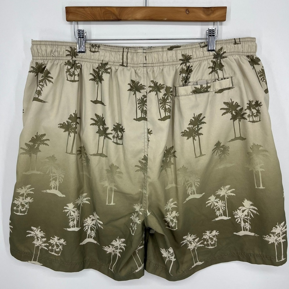 Croft & Barrow Mens XXL Swim Trunks Palm Tree Tropical Ombre Green Board Shorts - Picture 2 of 12